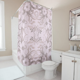 lilac, flower, fantasy, elegant, pattern, subtle, shower curtain
