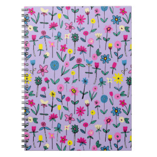 Lilac Flower Garden Spiral Notebook