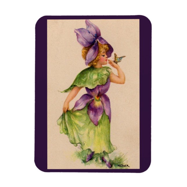 lilac flower girl magnet (Vertical)