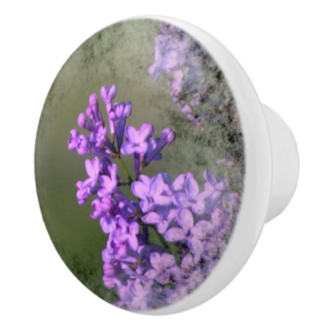 Lilac Flower Lovely Ceramic Knob (Right)