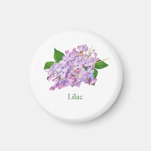 lilac flower purple watercolor botanical magnet