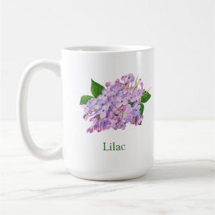 lilac flower purple watercolor coffee mug