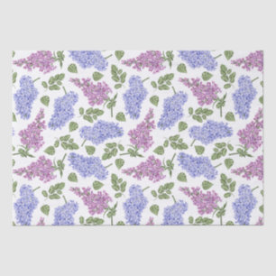 Lilac flowers and leaves pattern tissue paper