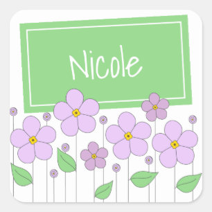 Lilac Flowers and Tag Sticker