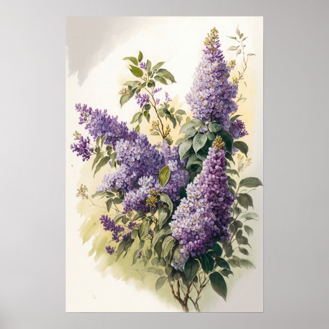 Lilac Flowers Art Print Poster (Front)