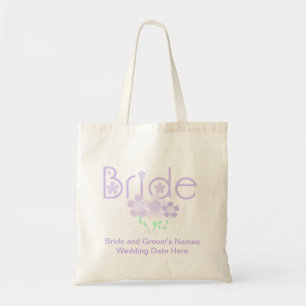 Lilac Flowers Bride Personalised Tote Bag