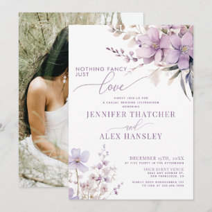 Lilac Flowers Casual Reception Invitation
