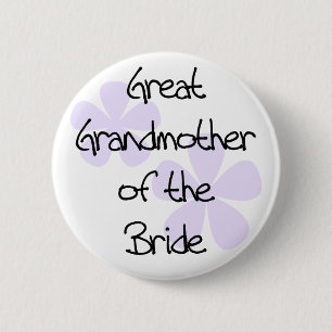 Lilac Flowers Great Grandmother of Bride 6 Cm Round Badge