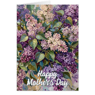 Lilac Flowers Happy Mother's Day Greeting Card