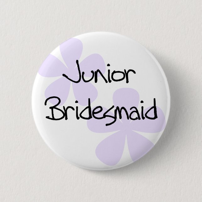 Lilac Flowers Jr. Bridesmaid 6 Cm Round Badge (Front)