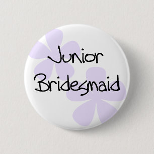 Lilac Flowers Jr. Bridesmaid 6 Cm Round Badge