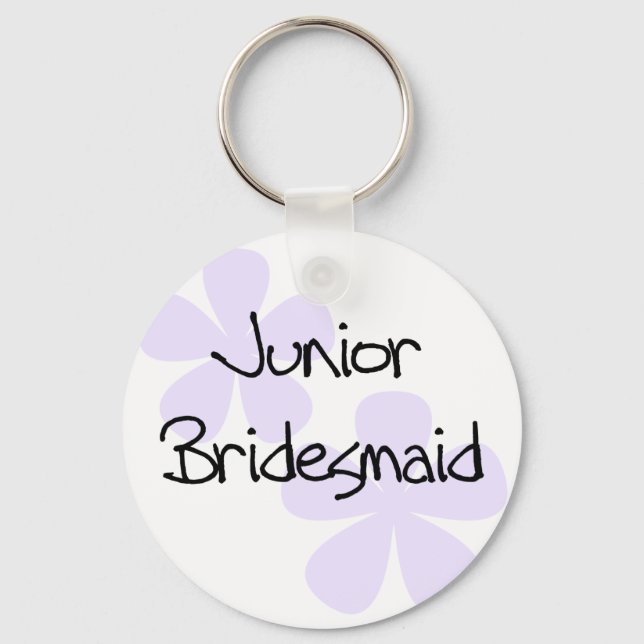 Lilac Flowers Jr. Bridesmaid Key Ring (Front)