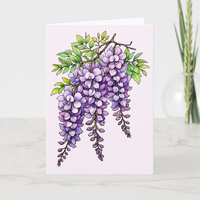 Lilac Flowers Lilac Bush Art Lilacs Illustration  Card (Front)