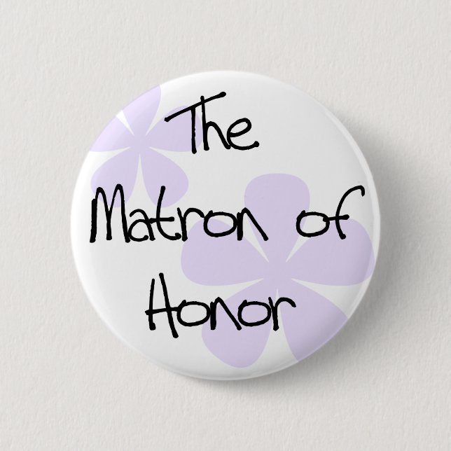 Lilac Flowers Matron of Honour 6 Cm Round Badge (Front)
