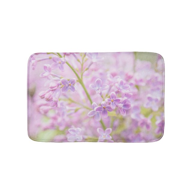 Lilac Flowers Mist Bath Mat (Front)