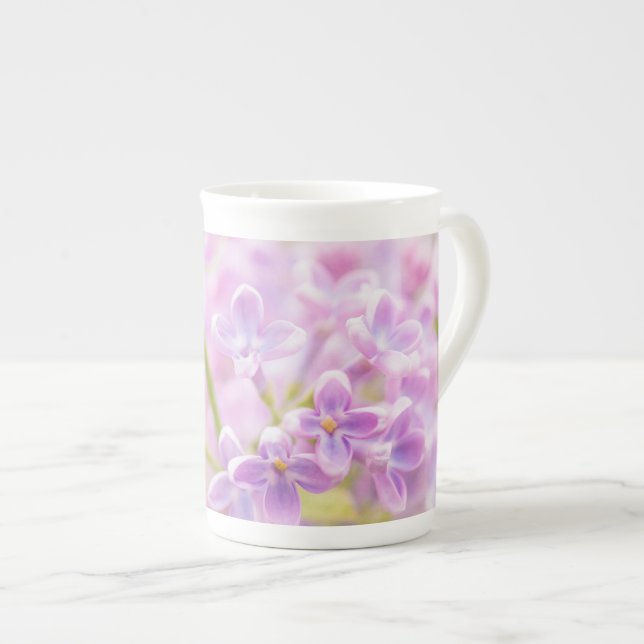 Lilac Flowers Mist Bone China Mug (Front Right)