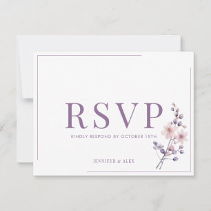 Lilac Flowers Modern Elegant RSVP Card