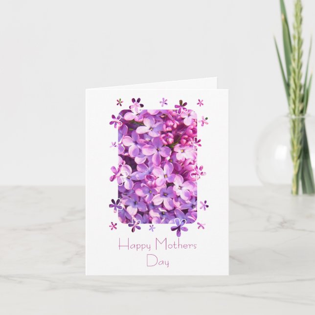 Lilac Flowers Mothers Day Card (Front)