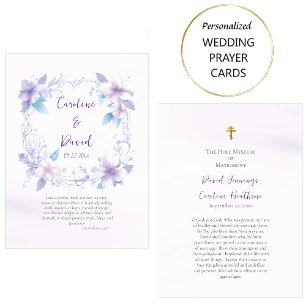 Lilac Flowers Orthodox Wedding Prayer Card     