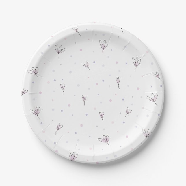 Lilac Flowers Paper Plate (Front)