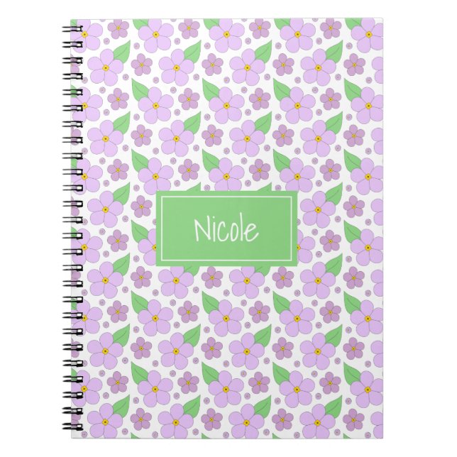 Lilac Flowers Pattern Photo Notebook (Front)
