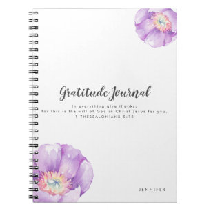 Lilac Flowers Personalised Gratitude Journal
