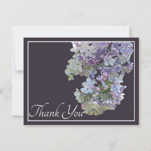 Lilac Flowers Plum Background Thank You Postcard