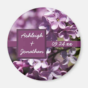 Lilac Flowers Save the Date Magnet