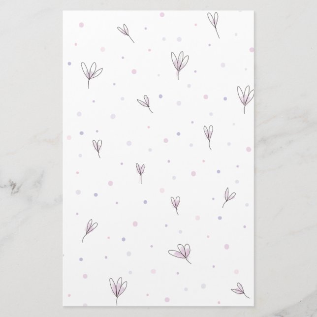 Lilac Flowers Stationery (Front)