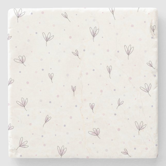 Lilac Flowers Stone Coaster (Front)