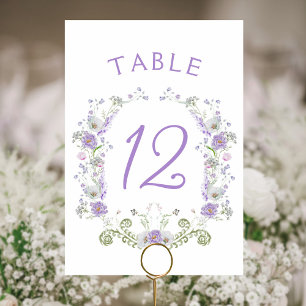 Lilac Flowers Table Number