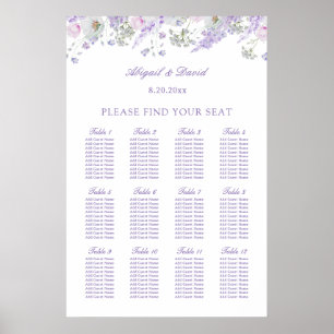 Lilac Flowers Wedding Seating Chart