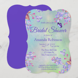 Lilac Forget-me-not Flower Bridal Shower Invitation
