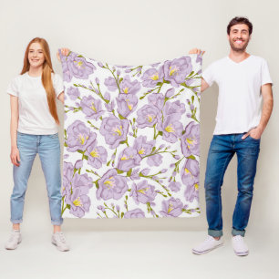 Lilac Freesia Fleece Blanket