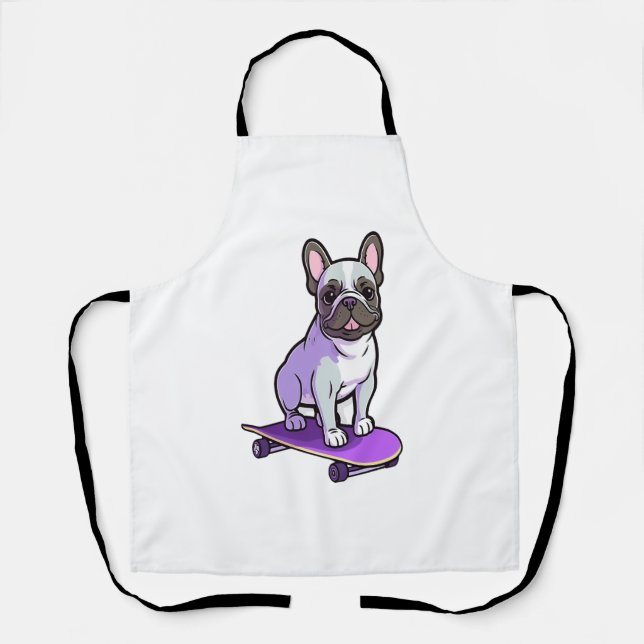 Lilac French Bulldog 3 Apron (Front)