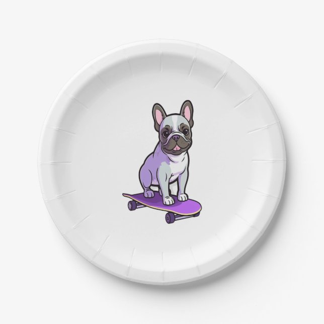 Lilac French Bulldog 3 Paper Plate (Front)