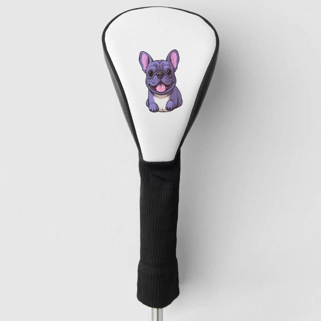 Lilac French Bulldog 7 Golf Head Cover (Front)