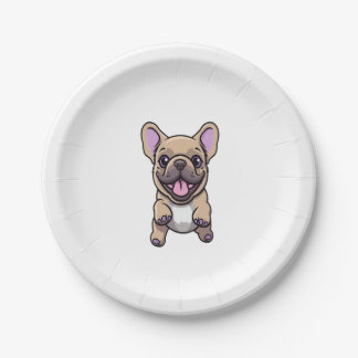 Lilac French Bulldog 9 Paper Plate