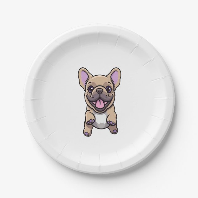 Lilac French Bulldog 9 Paper Plate (Front)