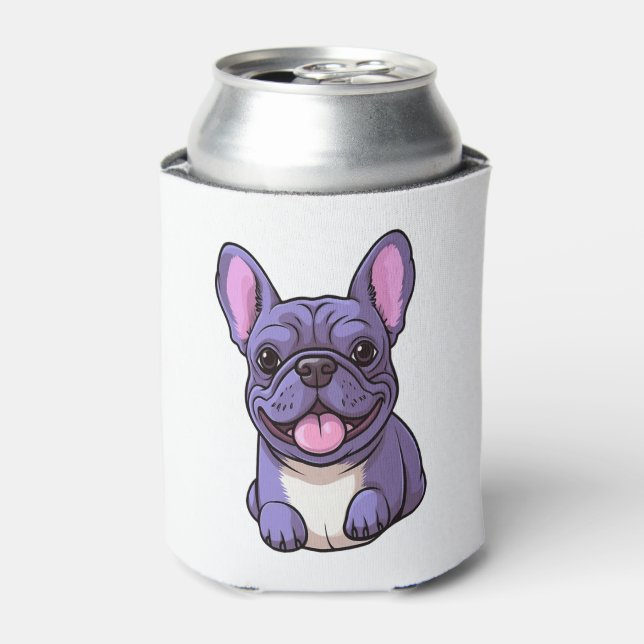 Lilac French Bulldog  Can Cooler (Can Front)