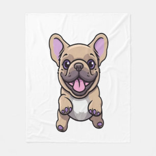Lilac French Bulldog Fleece Blanket