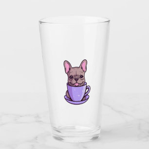 Lilac French Bulldog Glass