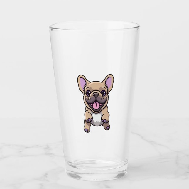 Lilac French Bulldog  Glass (Front)