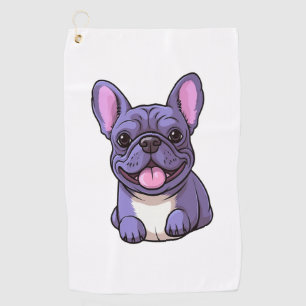 Lilac French Bulldog  Golf Towel