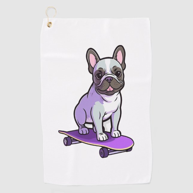Lilac French Bulldog  Golf Towel (Front)