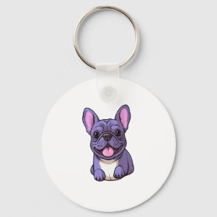 Lilac French Bulldog Key Ring