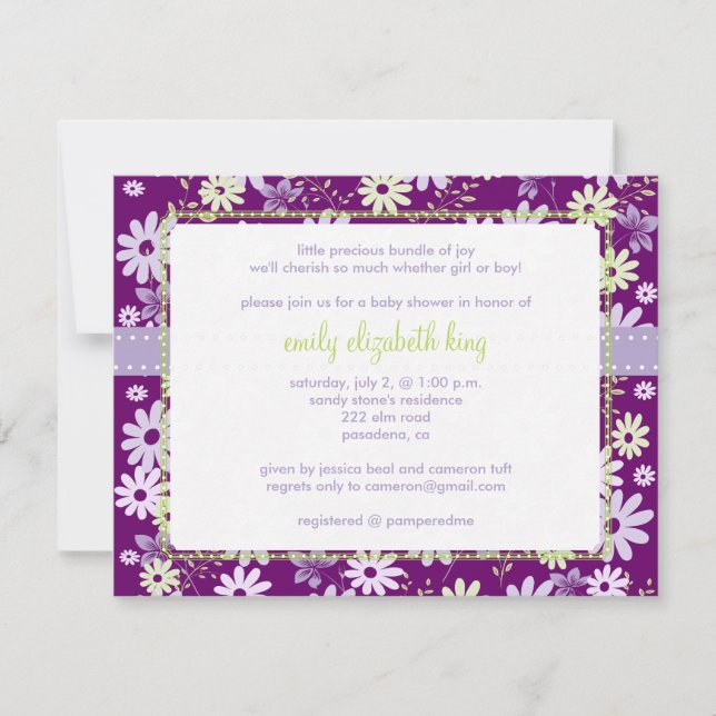 Lilac ~ Garden baby shower Invitation (Front)