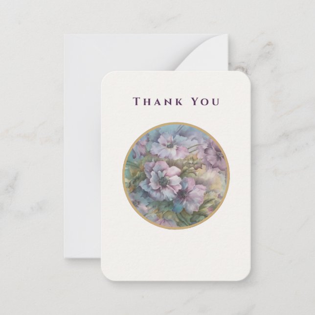 Lilac Garden Blooms — Thank You Card (Luxe Ivory,  (Front)