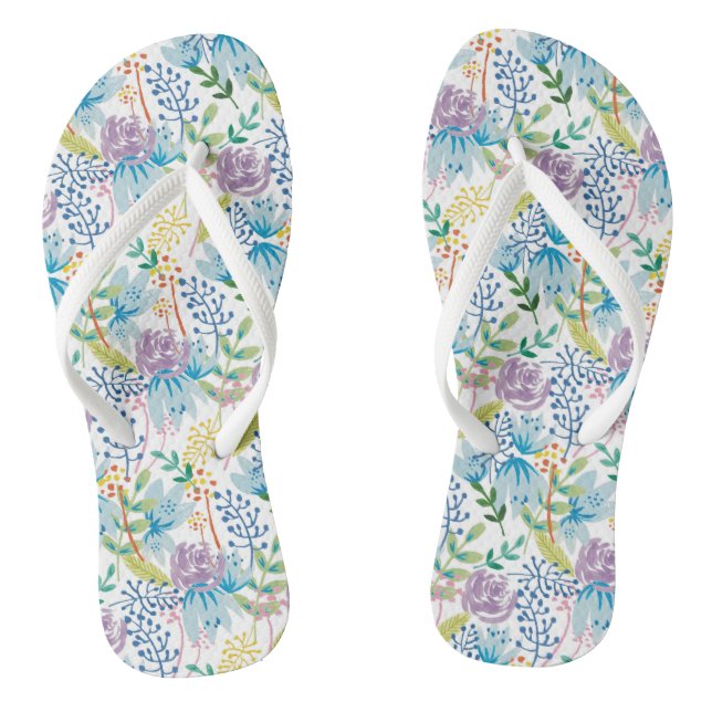 Lilac Garden Flip Flops (Footbed)
