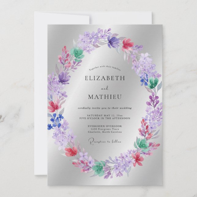 Lilac Gentle Blossom Wedding Invitation (Front)